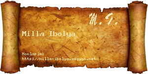 Milla Ibolya névjegykártya